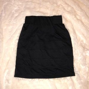 Black Stretchy Pencil Skirt